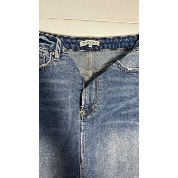 👖 Dear John Distressed Denim Mini Skirt - Size 25 👖 - Picture 2 of 3